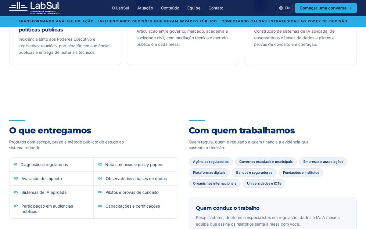 LabSul — Listagem de conteúdo e insights