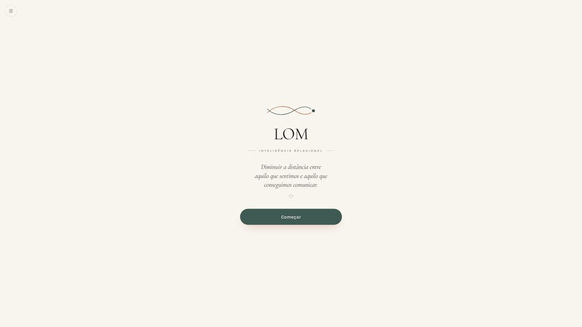 Print da tela inicial do projeto LOM