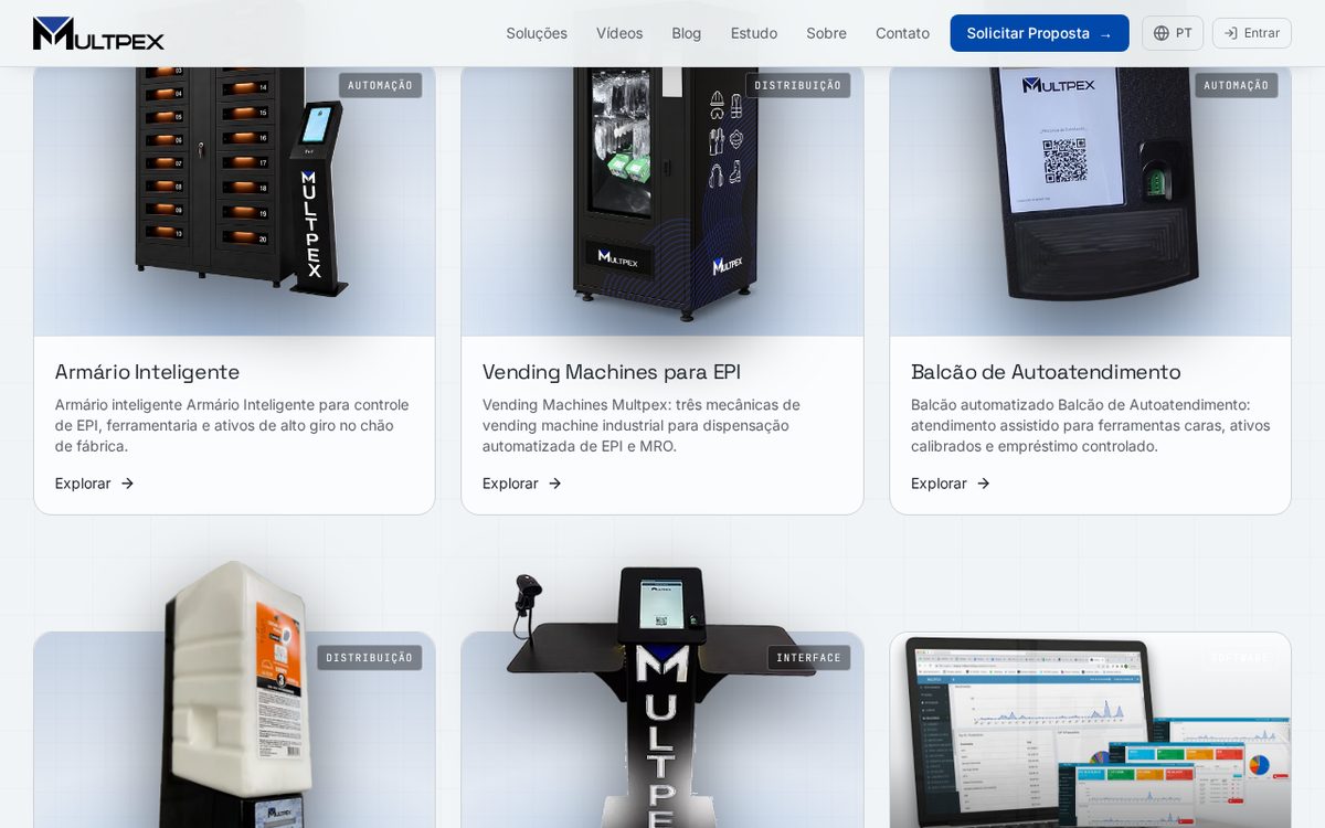 MULTPEX — Seções de soluções e posicionamento