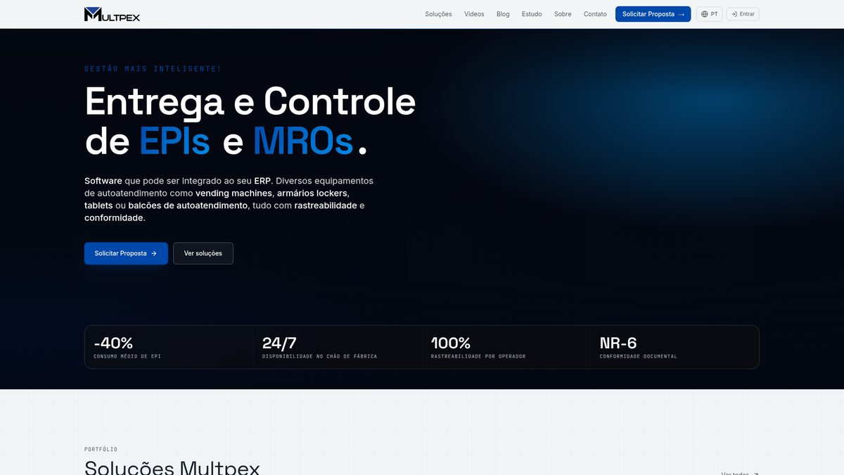 Print da tela inicial do projeto MULTPEX
